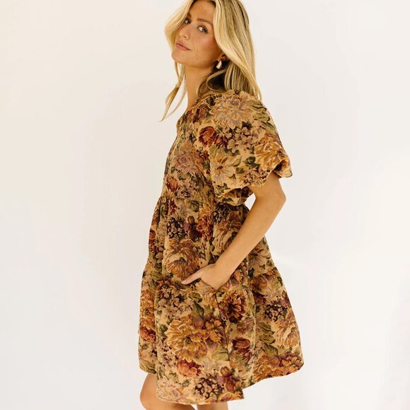 NEW Sofie The Label Darcy Tapestry Puff Sleeve Mini Dress NEW WITH TAGS - Picture 4 of 12